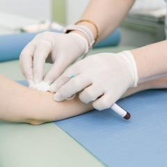 Image by Med Ved via Shutterstock. A close-up of a healthcare working carrying out a blood test on a patient. Image by Med Ved via Shutterstock.