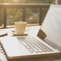 © TNShutter, Shutterstock A laptop on a table outdoors. IHI call topics for health research and innovation projects are online